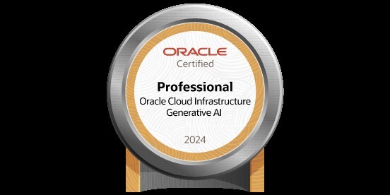 Oracle Cloud Infrastructure 2024 Generative AI Certified Professional badge